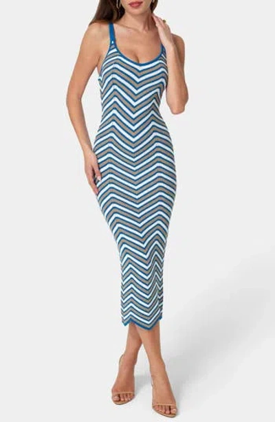 Bebe Crochet Midi Dress In Blue