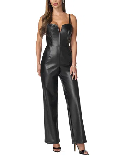 Bebe Cropped Jumpsuit In Black