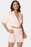 Bebe Cropped Short Sleeve Blazer In Multi