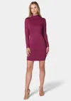 Bebe Crystal Fringe Open Back Mini Dress In Raspberry