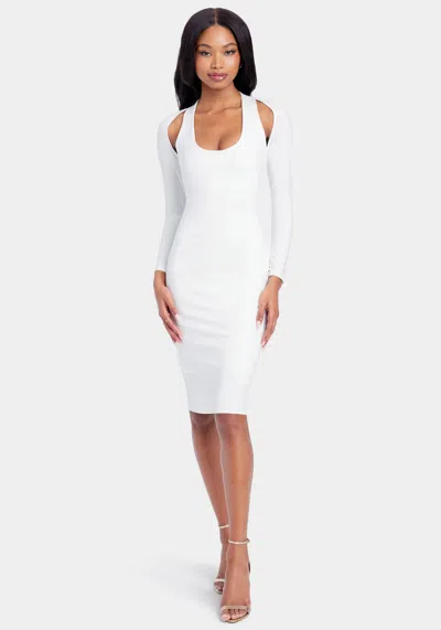 Bebe Cutout Knit Bodycon Dress In Bright White