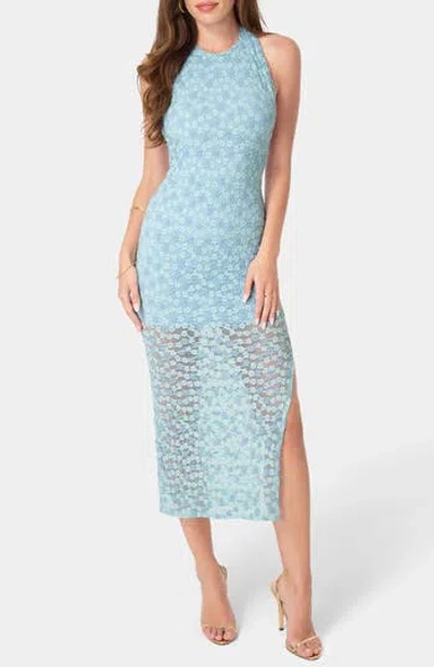 Bebe Daisy Lace Body-con Halter Dress In Brown