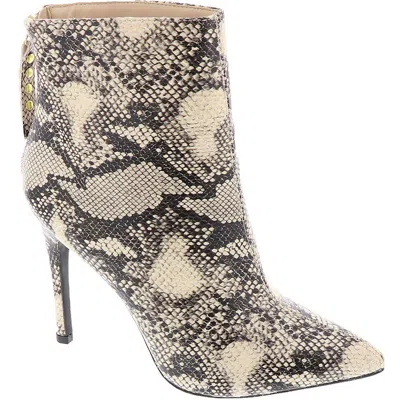Bebe Dasha Womens Faux Leather Embossed Heels In Multi