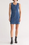 Bebe Denim Denim Minidress In Medium Wash
