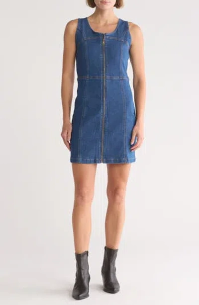 Bebe Denim Denim Minidress In Medium Wash