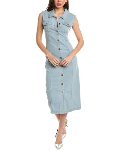 Bebe Denim Midi Dress In Blue