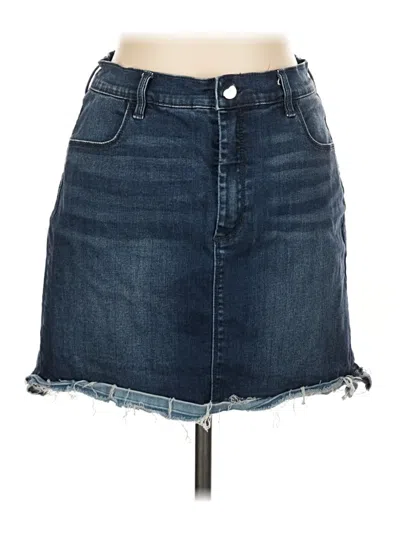 Pre-owned Bebe Denim Skirt In Blue