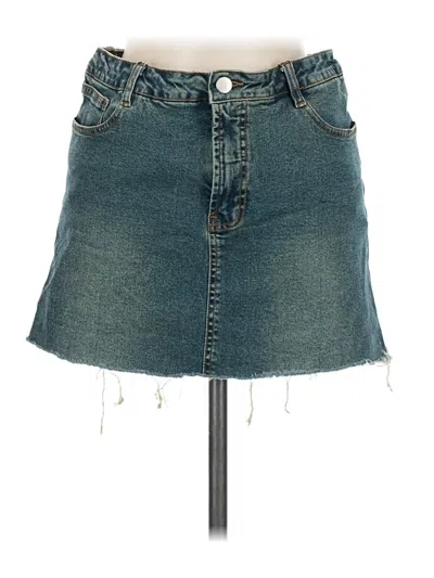 Pre-owned Bebe Denim Skirt In Blue