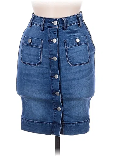 Pre-owned Bebe Denim Skirt In Blue