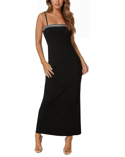 Bebe Diamond Trim Rib Maxi Dress In Black