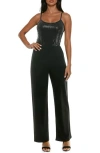 Bebe Disco Dot Jumpsuit In Black