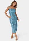 Bebe Sequin Gown In Blue