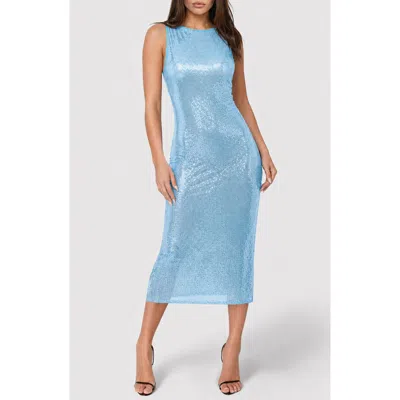 Bebe Disco Dot Maxi Dress In Blue
