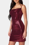 Bebe Disco Dot Sequin Slipdress In Wine