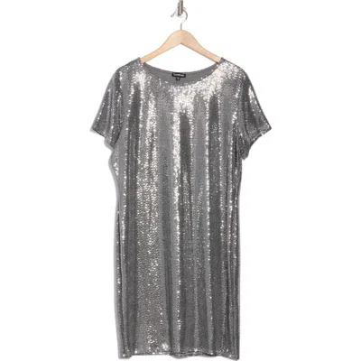 Bebe Disco Dot T-shirt Dress In Pewter