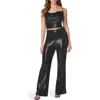 Bebe Two Piece Shimmer Set In Black