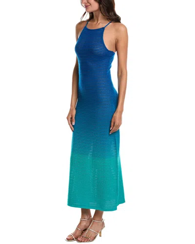 Bebe Donna Ricco Open Knit Maxi Dress In Blue