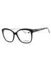 Bebe Elegant Rectangular Eyeglasses For Women In Black