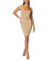 Bebe Embellished Corset Mini Dress In Neutral