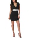 Bebe Embellished Waist Mini Dress In Black
