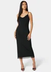 Bebe Emma Mesh Maxi Slip Dress In Black