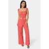 Bebe Eyelet Lace Up Corset In Pink