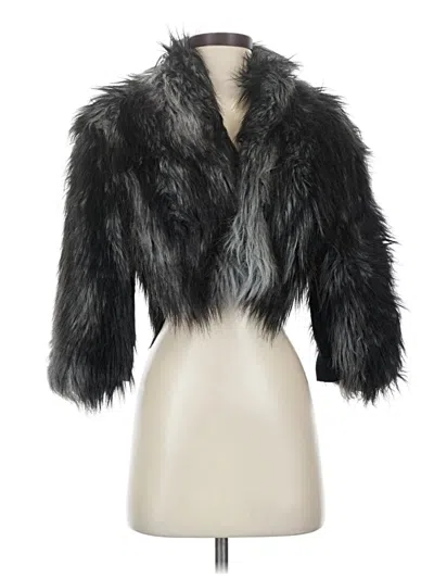 Pre-owned Bebe Faux Fur Jacket In Black