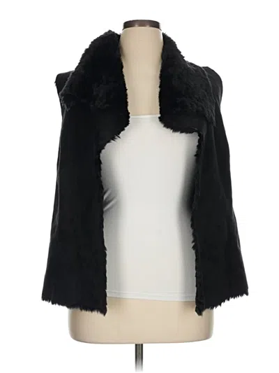 Pre-owned Bebe Faux Fur Vest In Black