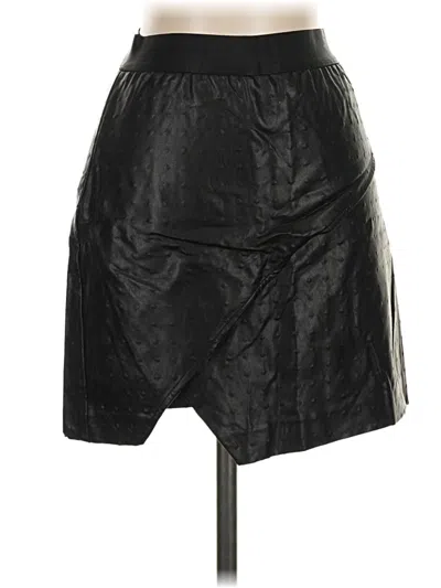 Pre-owned Bebe Faux Leather Skirt In Black