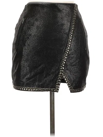 Pre-owned Bebe Faux Leather Skirt In Black