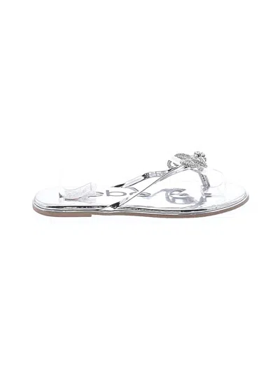 Pre-owned Bebe Flip Flops In Silver