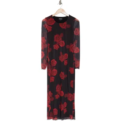 BEBE BEBE FLORAL LONG SLEEVE DRESS