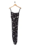Bebe Floral Shirred Mesh Slipdress
