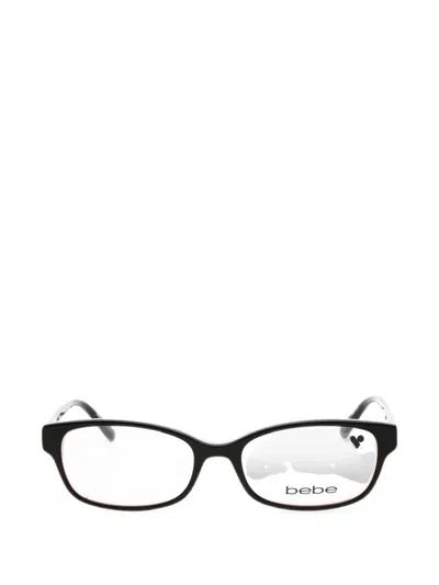 Bebe Floral-print Rectangle-frame Glasses In Black