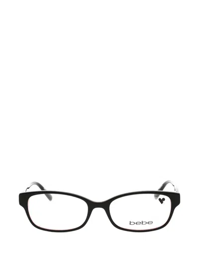 Bebe Floral-print Rectangle-frame Glasses In Black