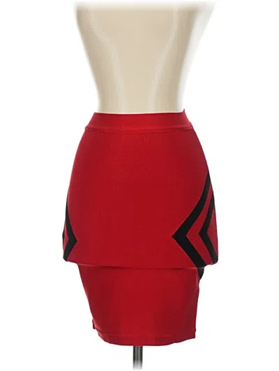 Pre-owned Bebe Formal Skirt In Red