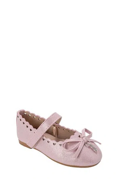Bebe Gigi Heart Perforated Mary Jane Flat In Purple