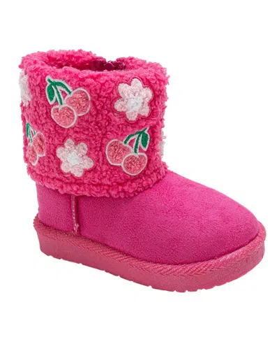 Bebe Babies' Girls' Toddler 5t-10t Embroidered Winter Boots In Pink