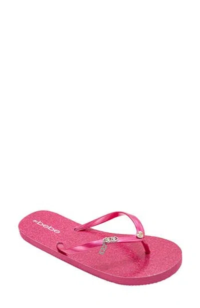 Bebe Glittery Thong Sandal In Pink