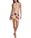 Bebe Mock Neck Sleeveless Short Dress In Beige