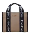 Bebe Hana Canvas Small Satchel Bag In Tan