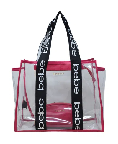 Bebe Hana Clear Tote Bag In Hot Pink