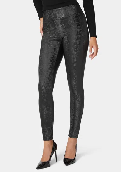Bebe High Waist Embossed Vegan Leather Legging In Black