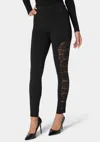 Bebe High Waist Lace Combo Insert Pdr Legging In Black