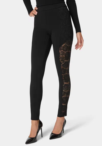Bebe High Waist Lace Combo Insert Pdr Legging In Black