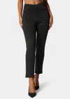Bebe High Waist Lace Detail Slim Leg Pant In Black