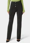 Bebe High Waist Straight Leg Patch Pocket Knit Pant In Black
