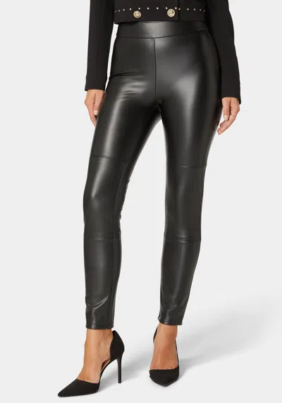 Bebe High Waist Vegan Leather Slim Leg Pant In Black