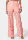 BEBE HIGH WAIST WIDE LEG LACE PANT