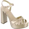 Bebe Inessa Womens Faux Leather Metallic Slingback Sandals In Gold